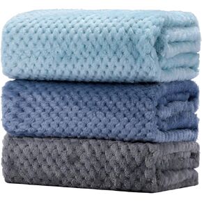 Newwiee 3 Pcs Baby Blankets 30" x 40" Soft Fuzzy Blanket Neutral Toddler Blanket Warm Crib Blanket Cozy Receiving Blanket for Toddler Infant Newborn Stroller Travel Supplies (Bright Color)