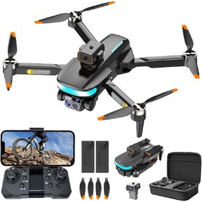 OBEST Mini Drone with Camera,P14 - WiFi VR RC Drone,HD 4K Foldable,2 Batteries, 90° Adjustable Lens,One Key Take Off/Land,Intelligent 360° Obstacle Avoidance,Carrying Case,RC Quadcopter
