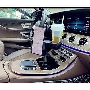 Car Mounted Dining Tray Armrest Box Cup Holder, Phone Holder, Adjustable Angle, for Travel, Work, Black, xhls02