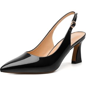 Women's Pumps Slingback Kitten Heels for Women Closed Pointed Toe Backless Pumps Wedding Party Dress Pumps Shoes