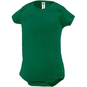 Delta Apparel Plain Basic Infant Baby Boys or Girls Creeper/Onesie/Bodysuit/Snapsuit (6 mo, Green)