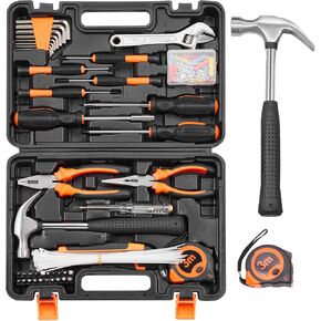 VEVOR 3.7V Cordless Drill Tool Kit 96-Piece Power Tool Household Tool Set with Electric Drill and Portable Tool Storage Case for Home Maintenance, DIY Projects, and Automotive Repair