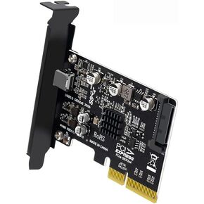NFHK Dual NVME M.2 NGFF M-Key to USB-C Type-C Raid0 Raid1 JOBD Big Enclosure 20Gbps with Fan Raid0 Hyper Adapter