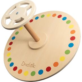 Wooden Spinner Seat - Sit and Spin - Bigger Size - Classic Spinning Activity Toy for Toddlers & Kids All Ages (Patent Pending)