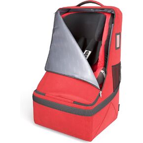 Koah Car Seat Backpack for Air Travel - Portable and Easy to Carry, Durable and waterproof design keeps your child's car seat protected (Red)