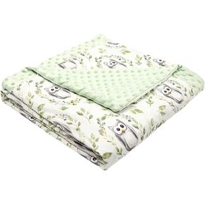 Owl Leaf Wreath Printed Baby Receiving Blanket,29.5" x 47.2" Plush Blanket with Double Layer Dotted Backing, Cozy Minky Fleece Blanket Reversible Newborn Boys Girls Nursery Stroller Crib Baby Blanket