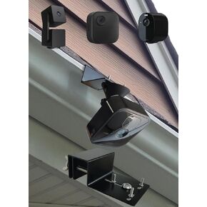 DIANMU Rustfree Gutter Mount for Blink Outdoor 4 (4th Gen), Blink Outdoor (3rd Gen), Wyze Cam Pan V3, Wyze Battery Cam Pro, Wyze Cam v3 Pro, Arlo Essential (1 Pack,Black)-Aluminum Alloy Mount-No Drill