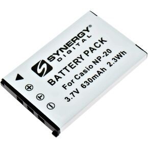 SDNP20 Lithium-Ion Battery - Rechargeable Ultra High Capacity (3.7V 630mAh) - Replacement for Casio NP-20 Battery for Casio Exilim EX-M1, EX-M2, EX-S1, EX-S1 PM, EX-S100, EX-S2, EX-S2 PW, EX-S20