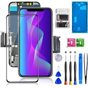 for iPhone XR Screen Replacement 6.1", Bsz4uov 3D Touch LCD Display Digitizer Assembly for A1984, A2105, A2106, A2108, with Magnetic Screws Map Waterproof Frame Adhesive Sticker and Full Repair Tools