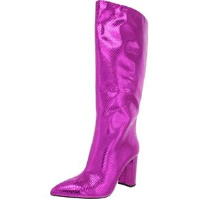 INC Womens Paiton Faux Leather Snake Print Knee-High Boots Pink 7 Medium (B,M)