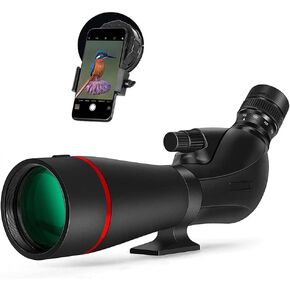 20-60x 80mm ED Spotting Scope with Smartphone Adapter, Extra-Low Dispersion Spotter Scopes Perfect for Target Shooting Bird Watching Wildlife Scenery