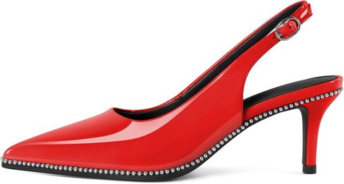 Sling Back Heels Women Sliver Beaded Kitten Pumps Closed Pointy Toe Mid Stiletto Heels Wedding Party Casual Dress Shoes Elegant 2.5 Inch Sandals in Kuwait