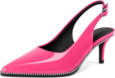 Sling Back Heels Women Sliver Beaded Kitten Pumps Closed Pointy Toe Mid Stiletto Heels Wedding Party Casual Dress Shoes Elegant 2.5 Inch Sandals in Kuwait