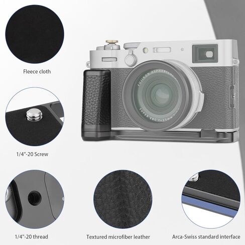 Haoge Handle Hand Grip for Fujifilm Fuji X100VI Camera L-Shape Grip HG-XVIB fit Arca Swiss Kirk RRS Quick Release Plate Camera Benro Bracket in Kuwait