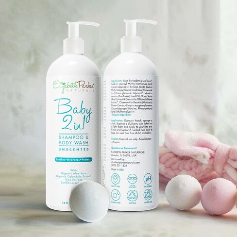 Baby Body Wash & Shampoo - Toddler Wash for Sensitive & Delicate Skin - Hypoallergenic & Fragrance Free Baby Shampoo - Tear Free Shampoo - Moisturizing Baby Wash & Shampoo 12oz in Saudi Arabia