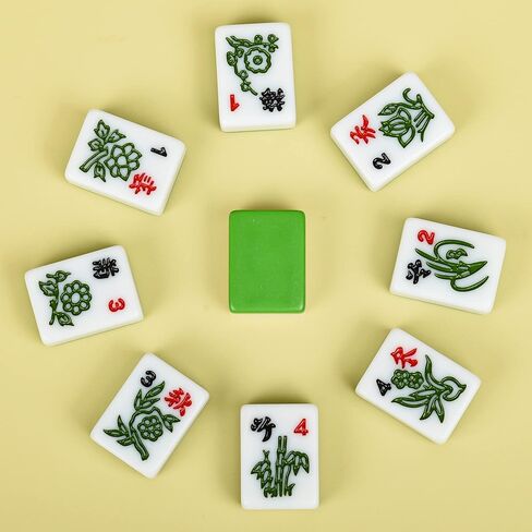 بلاط ميلامين صغير ماجيانج 144 صيني مقاس 1.0 بوصة (24 مم) مع حقيبة يد محمولة للسفر مجموعة ألعاب ماجونج كاملة - (Mah Jong، Mahjongg، Mah Jongg، Majiang، 中国麻将) in Kuwait