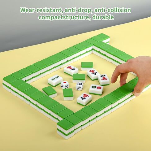 بلاط ميلامين صغير ماجيانج 144 صيني مقاس 1.0 بوصة (24 مم) مع حقيبة يد محمولة للسفر مجموعة ألعاب ماجونج كاملة - (Mah Jong، Mahjongg، Mah Jongg، Majiang، 中国麻将) in Kuwait