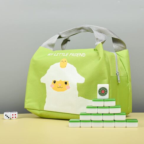 بلاط ميلامين صغير ماجيانج 144 صيني مقاس 1.0 بوصة (24 مم) مع حقيبة يد محمولة للسفر مجموعة ألعاب ماجونج كاملة - (Mah Jong، Mahjongg، Mah Jongg، Majiang، 中国麻将) in Kuwait