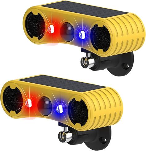 إنذار مستشعر حركة ستروب صوتي بالطاقة الشمسية، ضوء تحذير وامض أحمر وأزرق LED وونفاست في الهواء الطلق، مكبر صوت مزدوج 129 ديسيبل صانع ضوضاء عالية، 13 صوت نظام تنبيه أمني لحظيرة ساحة المزرعة (عبوة واحدة) in Saudi Arabia