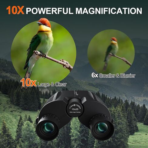 10x25 Compact Binoculars for Adults Kids - Aurosports High Powered Small Binoculars for Hunting - Long Range Pocket Binoculars for Bird Watching Stargazing Cruise Ship Travel Hiking Opera in Saudi Arabia