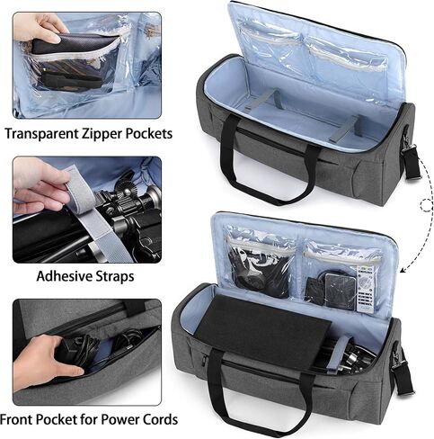 حقيبة حمل كورمو لحامل جهاز العرض، حقيبة تخزين للكمبيوتر المحمول بحامل ثلاثي القوائم تناسب حتى 23.5 بوصة (الحد الأدنى للارتفاع قابل للتعديل)، رمادي، حقيبة فقط in Kuwait