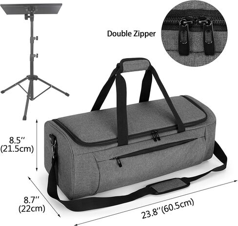 حقيبة حمل كورمو لحامل جهاز العرض، حقيبة تخزين للكمبيوتر المحمول بحامل ثلاثي القوائم تناسب حتى 23.5 بوصة (الحد الأدنى للارتفاع قابل للتعديل)، رمادي، حقيبة فقط in Kuwait