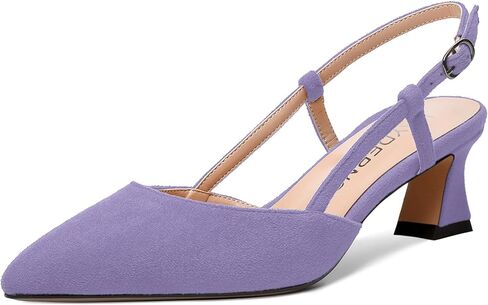 WAYDERNS Womens Slim Adjustable Strap Buckle Suede Pointed Toe Business Formal Kitten Low Heel Pumps Shoes 2 Inch in Saudi Arabia