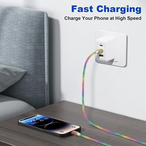 كابل VOFUOE USB C إلى iPhone، كابل شحن سريع لهاتف iPhone Bling Sparkling Diamond USB C سلك شحن للنساء 4FT لهاتف iPhone 14/13 /12/11، لجهاز iPad 9th/ 8th/ 7th Generation-Silver in Saudi Arabia