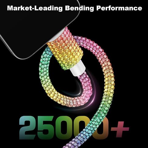كابل VOFUOE USB C إلى iPhone، كابل شحن سريع لهاتف iPhone Bling Sparkling Diamond USB C سلك شحن للنساء 4FT لهاتف iPhone 14/13 /12/11، لجهاز iPad 9th/ 8th/ 7th Generation-Silver in Saudi Arabia