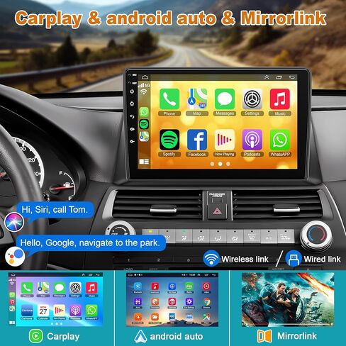 ستيريو سيارة أندرويد 10.2 بوصة لسيارة Honda Accord 2008-2013 مع CarPlay&Android Auto، شاشة لمس عالية الدقة Bluetooth5.2 راديو يدعم GPS/WiFi/راديو FM/SWC+HD كاميرا احتياطية/MIC/DSP in Saudi Arabia