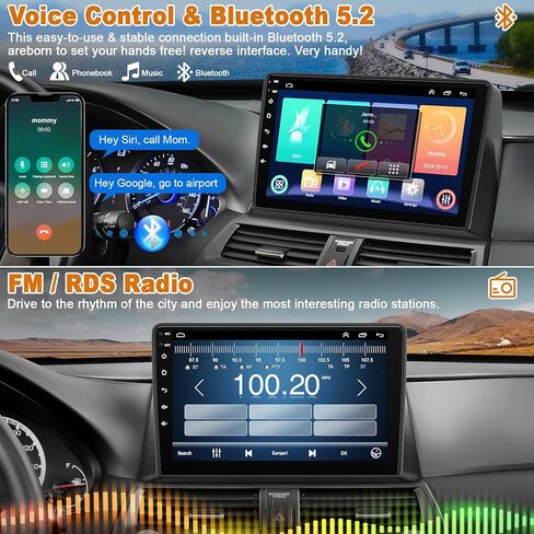 ستيريو سيارة أندرويد 10.2 بوصة لسيارة Honda Accord 2008-2013 مع CarPlay&Android Auto، شاشة لمس عالية الدقة Bluetooth5.2 راديو يدعم GPS/WiFi/راديو FM/SWC+HD كاميرا احتياطية/MIC/DSP in Saudi Arabia