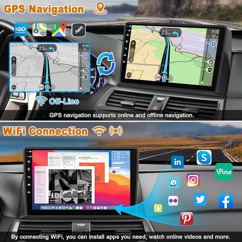 ستيريو سيارة أندرويد 10.2 بوصة لسيارة Honda Accord 2008-2013 مع CarPlay&Android Auto، شاشة لمس عالية الدقة Bluetooth5.2 راديو يدعم GPS/WiFi/راديو FM/SWC+HD كاميرا احتياطية/MIC/DSP in Saudi Arabia