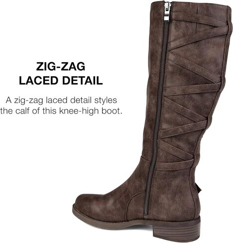 Journee Womens Carly Extra Wide Calf Stacked Heel Riding Boots in Saudi Arabia