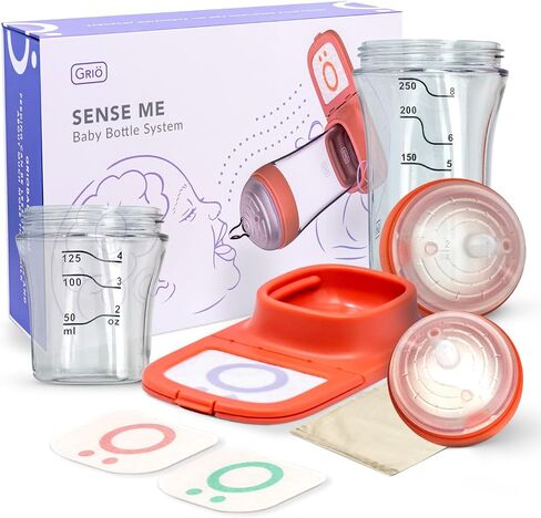 Baby Bottles(8oz&4oz) Newborn Essentials Set with Sense-Me baby System - Anti-Colic Baby Bottles 0-3 Months for Breastfeeding Babies and Feeding Supplies-Toddlers Bottles for Milk in Saudi Arabia