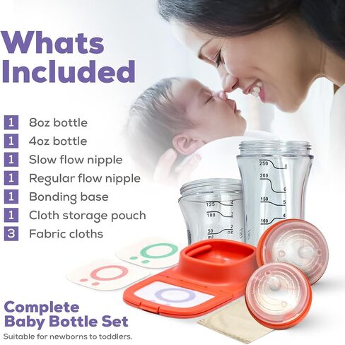 Baby Bottles(8oz&4oz) Newborn Essentials Set with Sense-Me baby System - Anti-Colic Baby Bottles 0-3 Months for Breastfeeding Babies and Feeding Supplies-Toddlers Bottles for Milk in Saudi Arabia