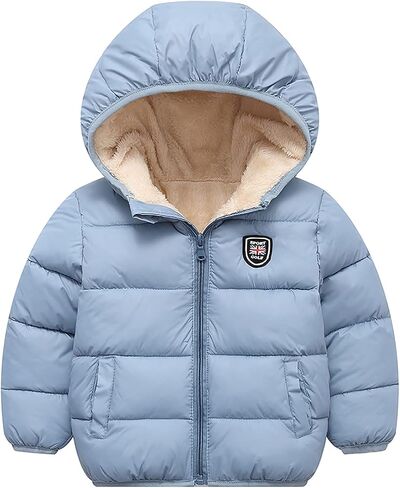 Happy Cherry Kids Boy's Girls Winter Coat Fleece Lined Thick Down Coats Puffy Jackets with Hood in Saudi Arabia