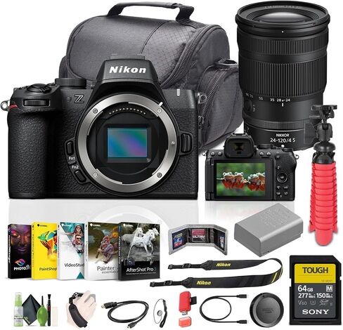 Nikon Z50II Mirrorless Camera Body Bundle with NIKKOR Z 24-120mm f/4 S Lens + 64GB Memory Card + Cleaning Kit + Camera Bag + More Vlogging Accessories in Saudi Arabia