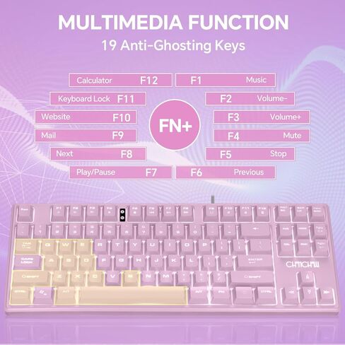 RGB Gaming Keyboard and Mouse Combo,USB Wired Custom Clear Keyboards | Rainbow LED Backlight Transparent Keyboard Mouse Set for Computer Windows PC PS4 Xbox Laptop in Kuwait