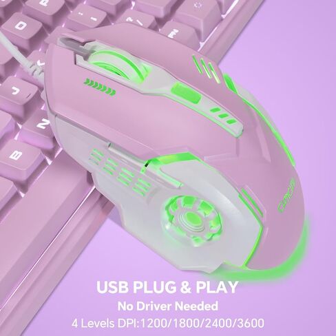 RGB Gaming Keyboard and Mouse Combo,USB Wired Custom Clear Keyboards | Rainbow LED Backlight Transparent Keyboard Mouse Set for Computer Windows PC PS4 Xbox Laptop in Kuwait