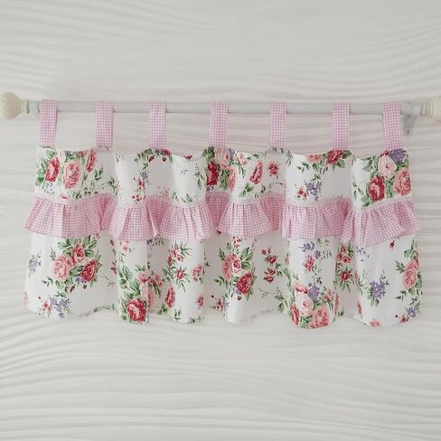 Brandream Crib Bedding Set for Girls 6 Pieces Floral Baby Nursery Bedding Set with Enchanting Blossoms Flowers,Blush Pink Yellow Green Garden Farmhouse Chic Cotton in Saudi Arabia