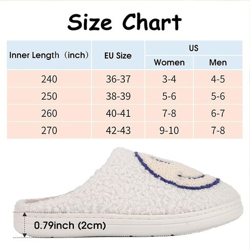 Retro Smile Face Slippers for Women Soft Plush Slip-on Happy Face Slippers Cozy Indoor Outdoor Smile Slippers Thick Sole Warm House Slippers in Saudi Arabia
