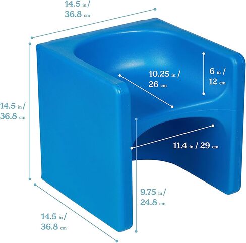 ECR4Kids Tri-Me 3-in-1 Cube Chair, Kids Furniture, Blue, 4-Piece in Kuwait
