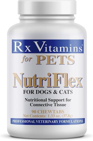 RX Vitamins NutriFlex for Cats & Dogs - Glucosamine for Dogs Hip and Joint Supplement - with Bovine Collagen and Chondroitin - Joint Pain Relief & Anti Inflammatory for Dogs - Beef Liver (90 Chews) in Saudi Arabia