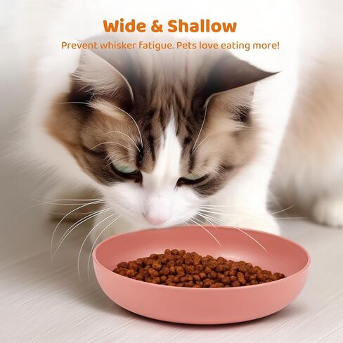 Dorakitten Cat Bowls 12 Packs, Whisker Stress Free Cat Feeding Plates, Wide & Shallow Cat Food Dish to Relieve Whisker Fatigue, for Cats, Kittens, Puppies, Dishwasher Safe in Saudi Arabia