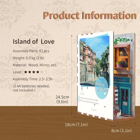 Tonecheer DIY Book Nook Kit for Adults,3D Wooden Puzzle Bookend Bookshelf Insert Library Decor, Booknook Miniature House Kit with Body Motion Sensor LED Light（Interstellar） in Kuwait