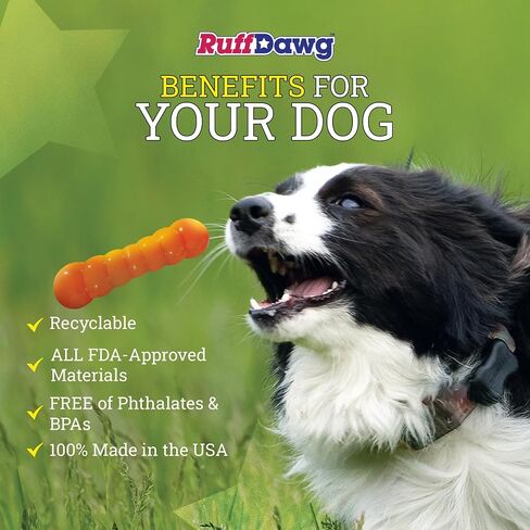 Ruff Dawg Dawg-X - Ultra-Durable Rubber Dog Toy for Aggressive Chewers - Floats for Water Play - Assorted Neon Colors for Visibility - Made in The USA in Saudi Arabia