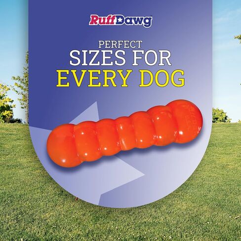 Ruff Dawg Dawg-X - Ultra-Durable Rubber Dog Toy for Aggressive Chewers - Floats for Water Play - Assorted Neon Colors for Visibility - Made in The USA in Saudi Arabia