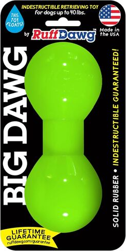 Ruff Dawg Dawg-X - Ultra-Durable Rubber Dog Toy for Aggressive Chewers - Floats for Water Play - Assorted Neon Colors for Visibility - Made in The USA in Saudi Arabia