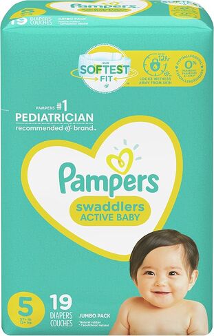 حفاضات بامبرز سوادلرز أكتيف للأطفال مقاس 5، 19 قطعة in Kuwait