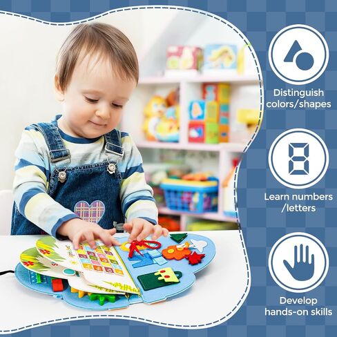 Hautton Busy Board Montessori Toys for Toddlers 1-3, Kids Sensory Book with Educational Preschool Learning Activities, Toddler 3-5 Travel Busy Book and Gifts for Boys Girls -Car in Saudi Arabia